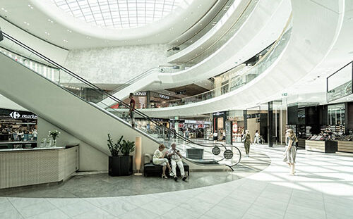 View of a mall, indoor environment