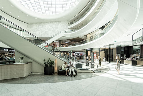 View of a mall, indoor environment